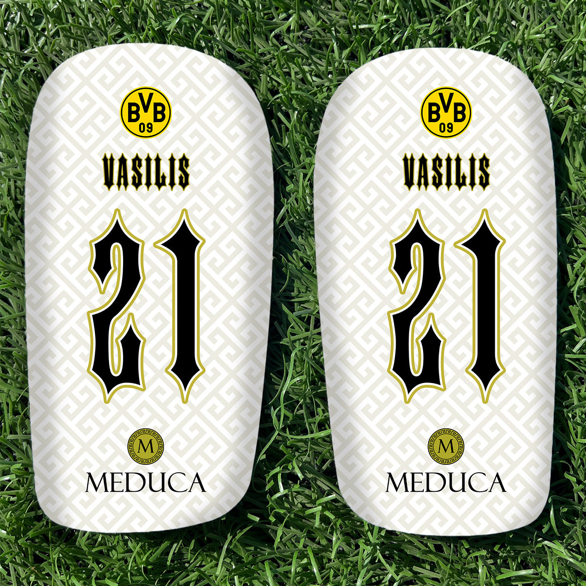 MEDUCA Personalized Shin Pads - Club Logo & Name/Number