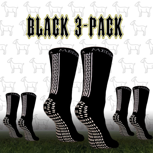 MEDUCA "GOAT" Grip Socks 3-PACK - Black