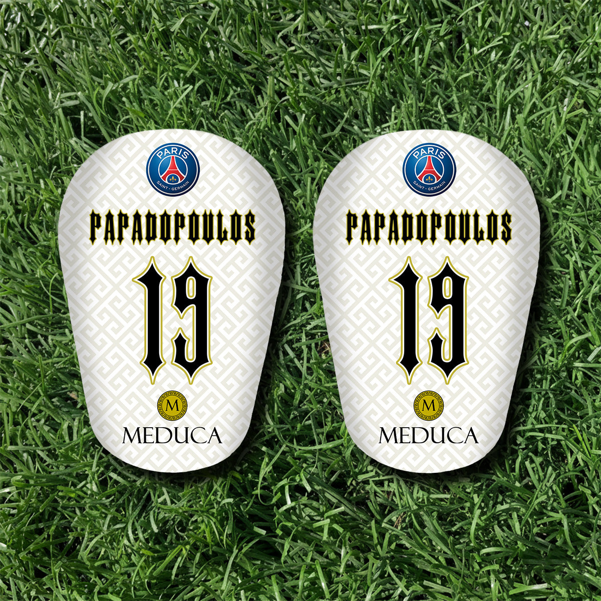 MEDUCA Mini Personalized Shin Pads - Club Logo & Name/Number