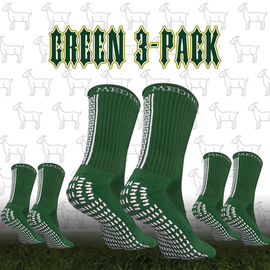 MEDUCA "GOAT" Grip Socks 3-PACK - Green (one-size 38-46)