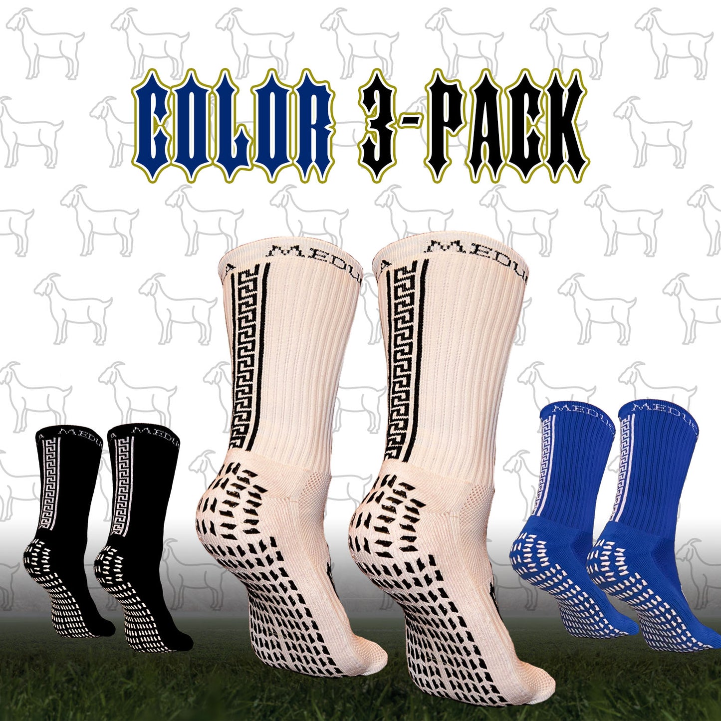 MEDUCA "GOAT" Grip Socks 3-PACK - 3 Colors