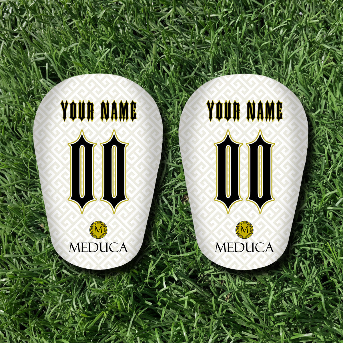 MEDUCA Mini Personalized Shin Pads - Custom Name & Number