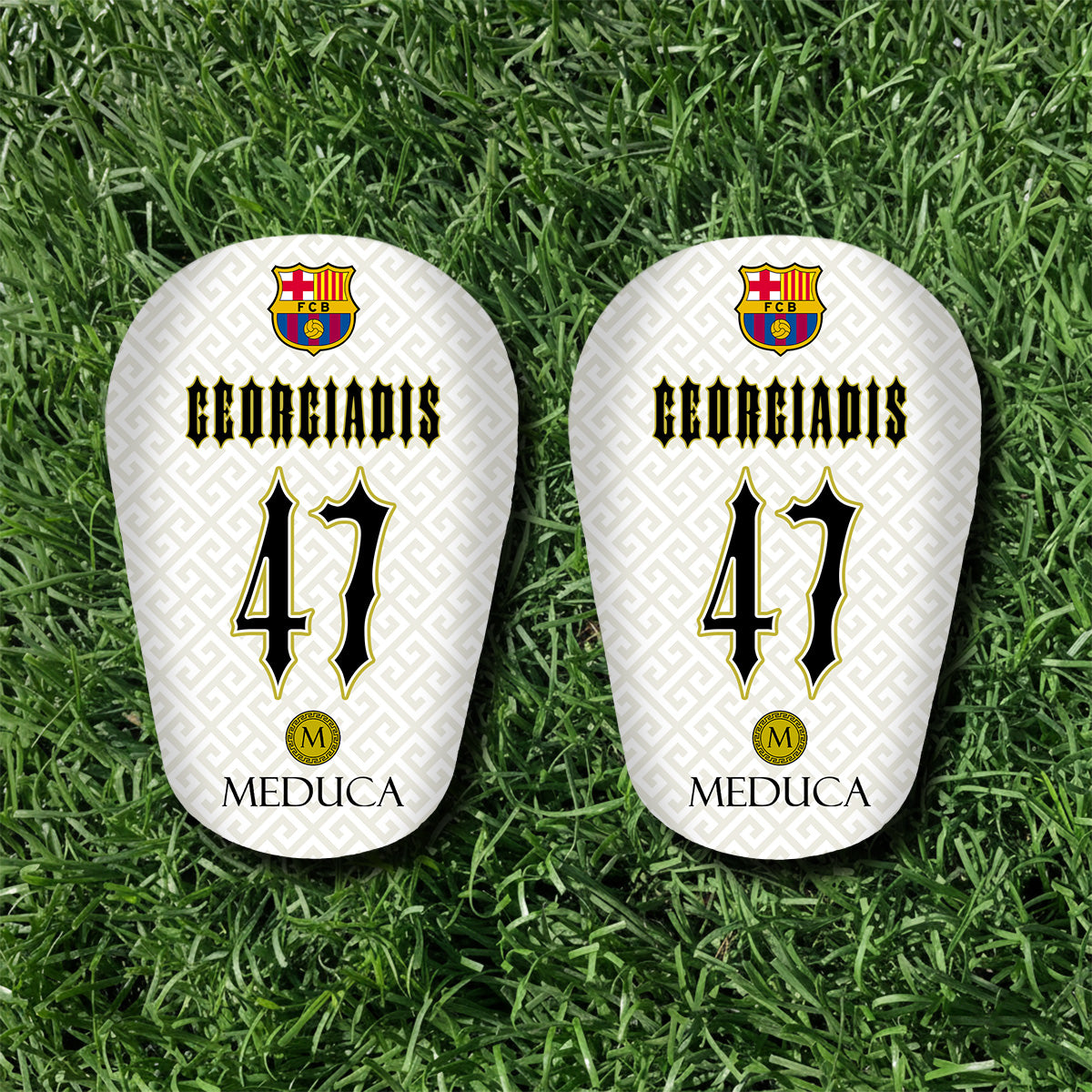 MEDUCA Mini Personalized Shin Pads - Club Logo & Name/Number